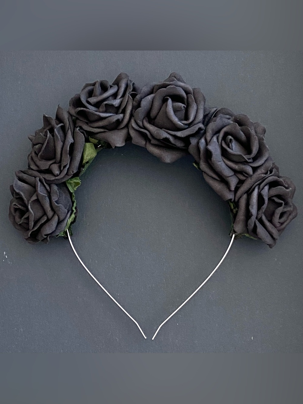 VINTAGE Aphrodite Black Flower Crown Headwrap